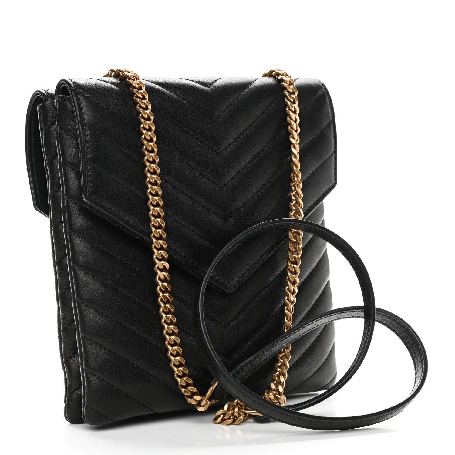 Saint Laurent Lambskin Quilted Double Flap Bag Black 2 of 8