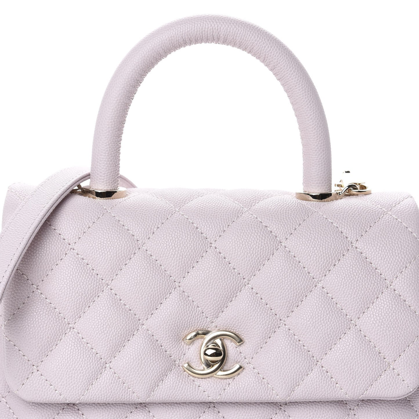 Caviar Quilted Mini Coco Handle Flap Lilas Lilac