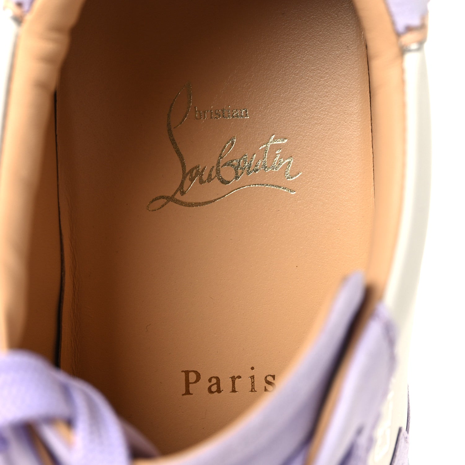 Christian Louboutin Suede Mesh Calfskin Neoprene Loubishark Sneakers 39.5 Lilac Smoke 8 of 8