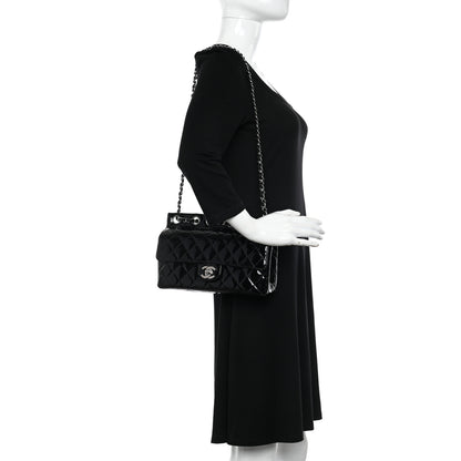Chanel Patent Quilted Medium Diagonal CC Flap Black 2 of 10