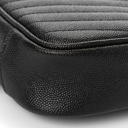 Saint Laurent Grain De Poudre Matelasse Monogram Mini Lou Camera Bag Black 7 of 9