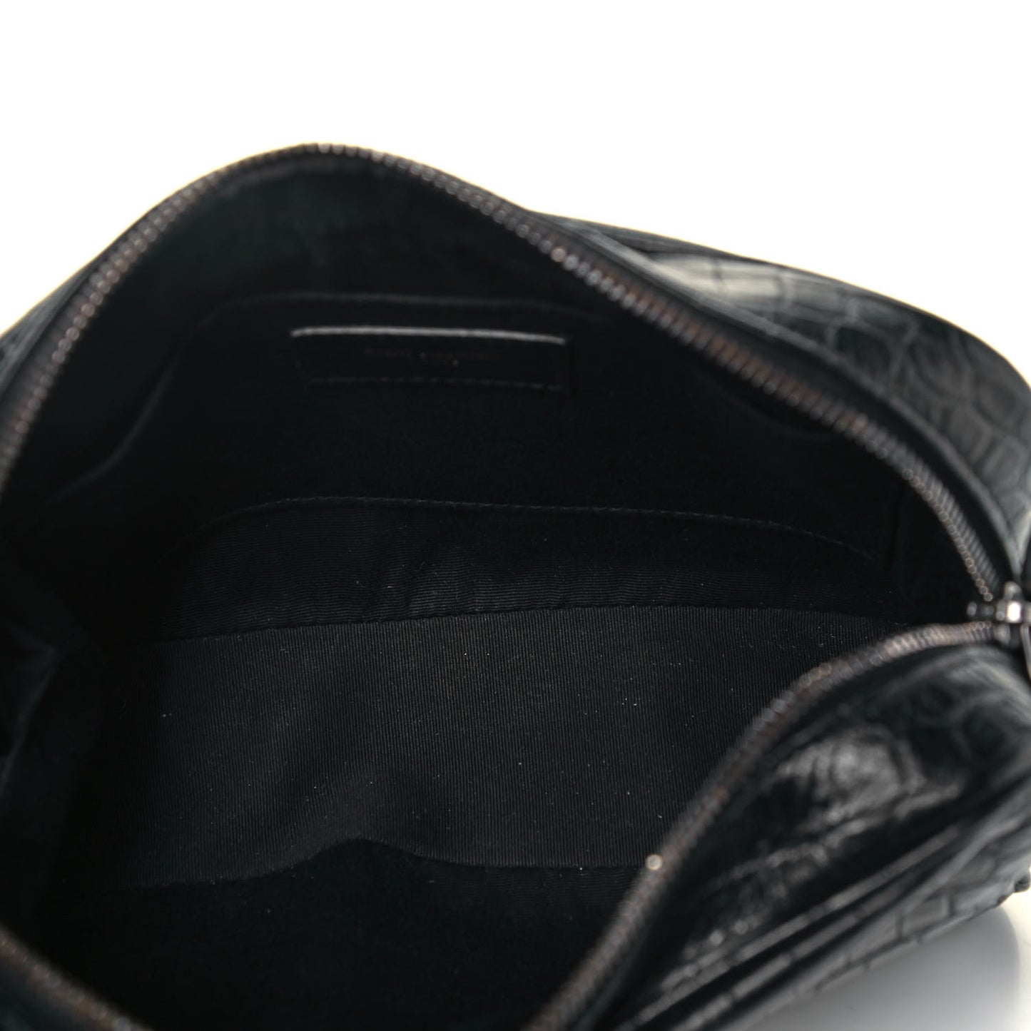 Calfskin Crocodile Embossed Monogram Lou Camera Bag Black