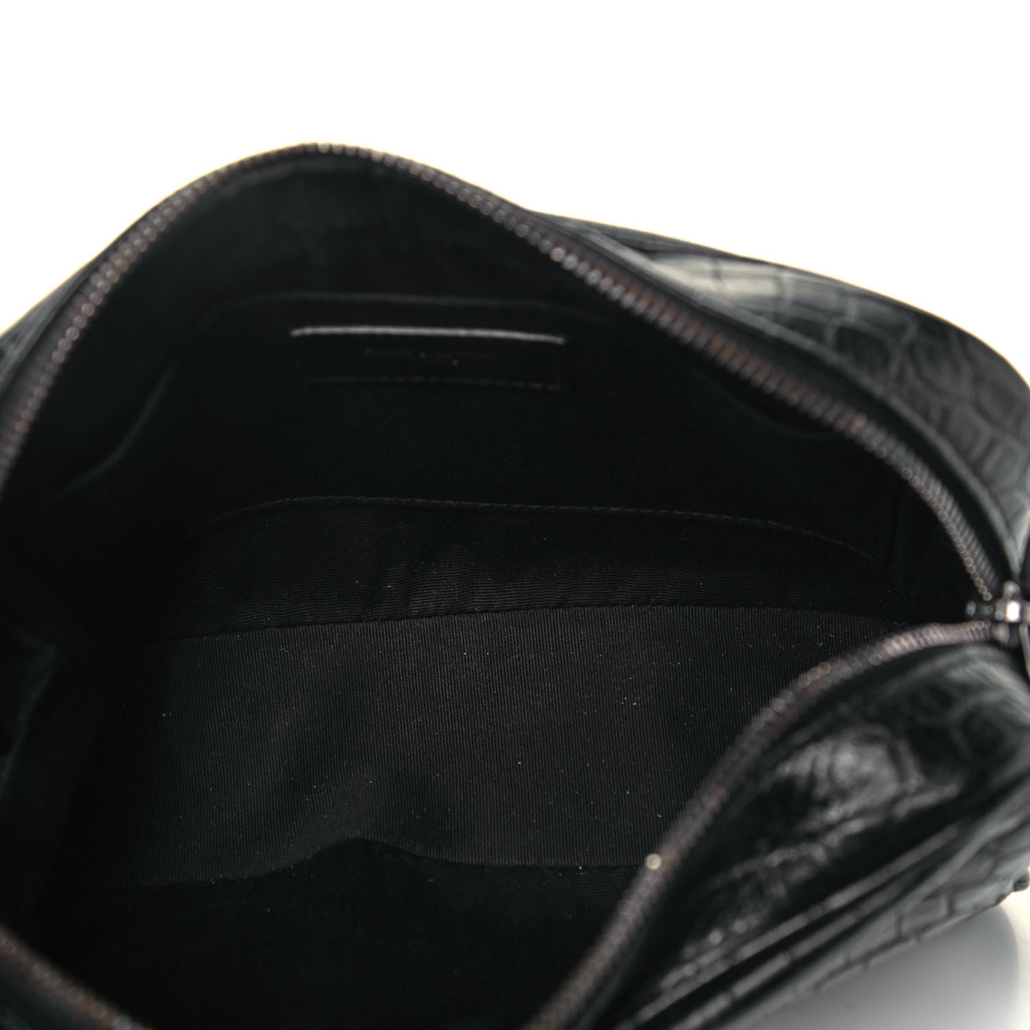 Saint Laurent Calfskin Crocodile Embossed Monogram Lou Camera Bag Black 5 of 9