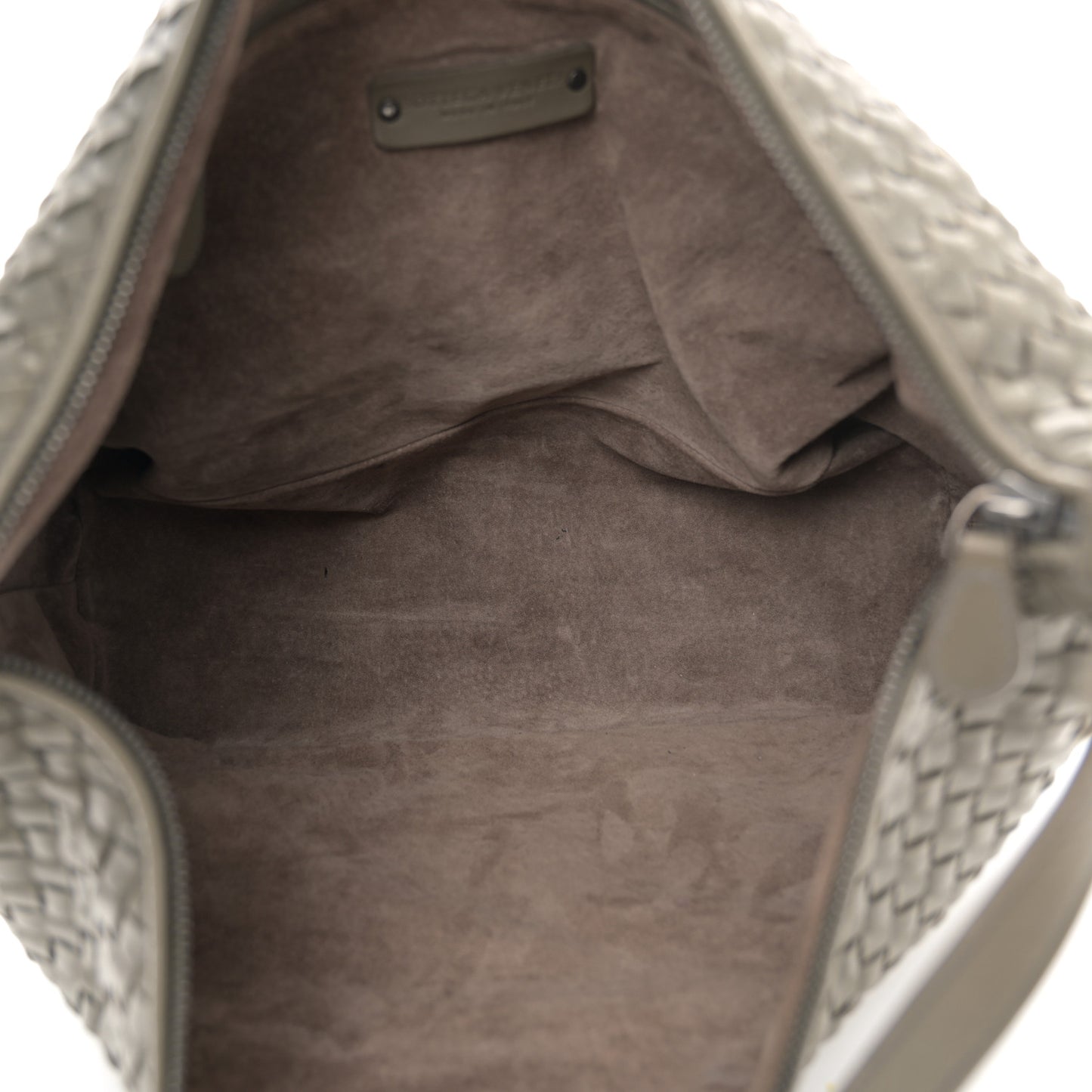 Nappa Intrecciato Medium Shoulder Bag Grey