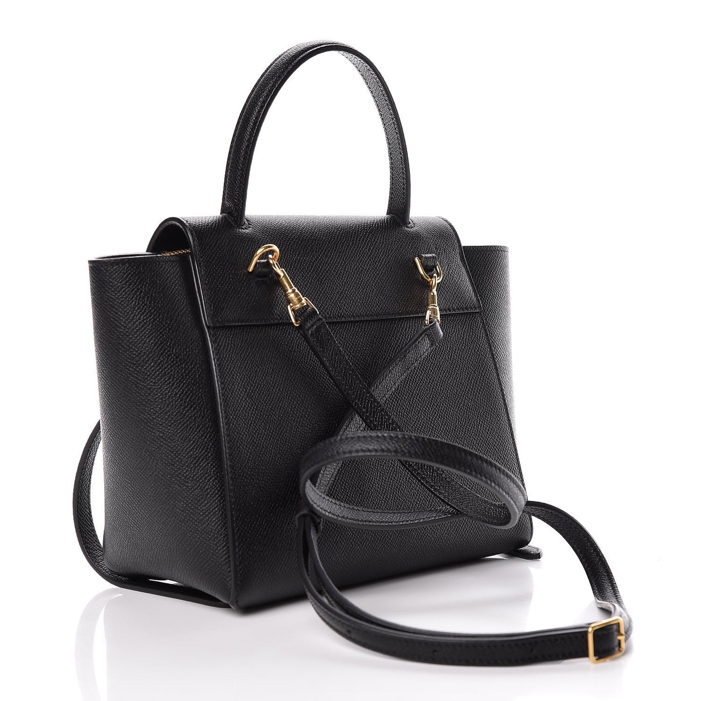 Grained Calfskin Nano Belt Bag Black