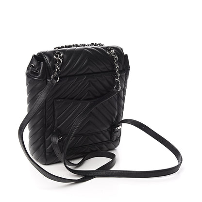 Chanel Calfskin Chevron Quilted Small Urban Spirit Backpack Black 3 of 11