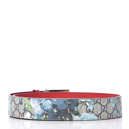 Gucci GG Plus Monogram Blooms Plaque Belt 95 38 Blue 3 of 6
