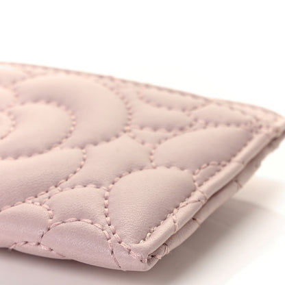 Chanel Lambskin Camellia Embossed Card Holder Pink 10 of 11