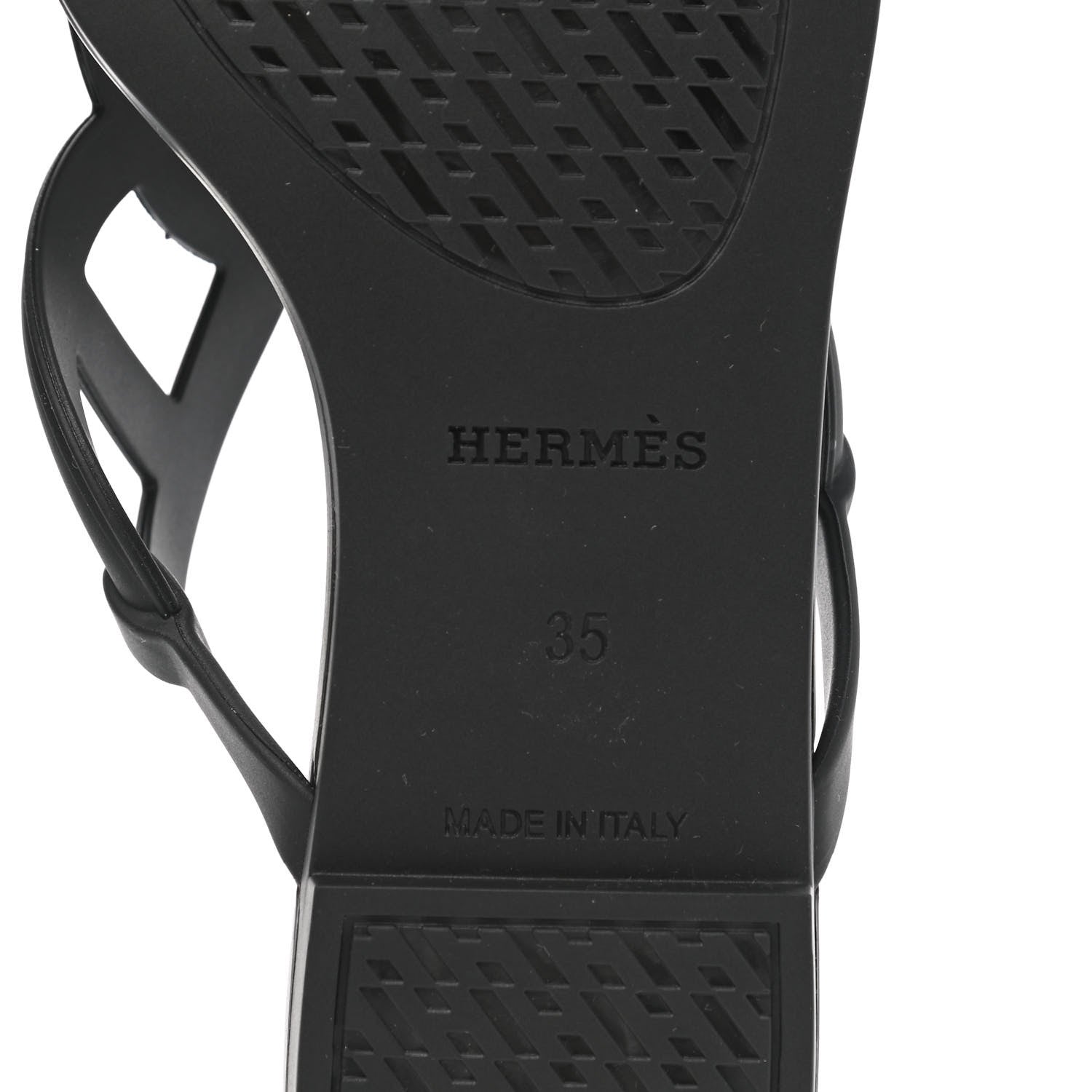 Hermes Rubber Womens Egerie Sandals 35 Black 6 of 9