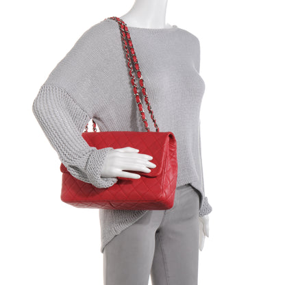 Chanel Washed Caviar Jumbo Single Flap Fuchsia 2 of 9