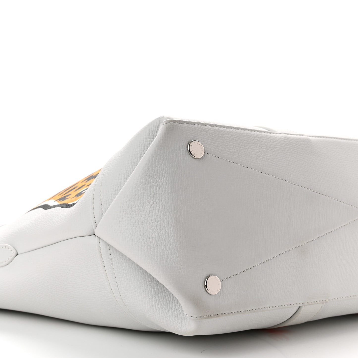 X NIGO Calfskin Tiger Journey Tote White