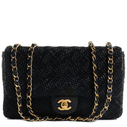Chanel Woven Nylon Medium Flap Black 1 of 9