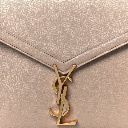Saint Laurent Grain de Poudre Medium Classic Monogram Cassandra Top Handle Dark Beige 9 of 12