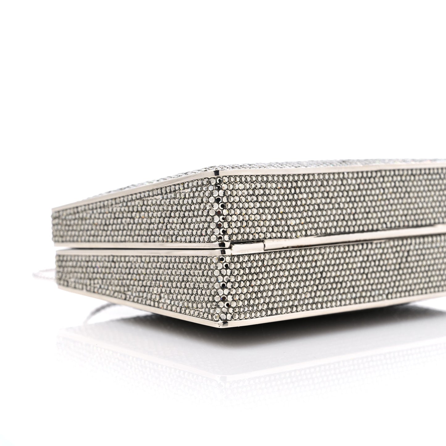 Swarovski Crystal Minaudiere Clutch Silver