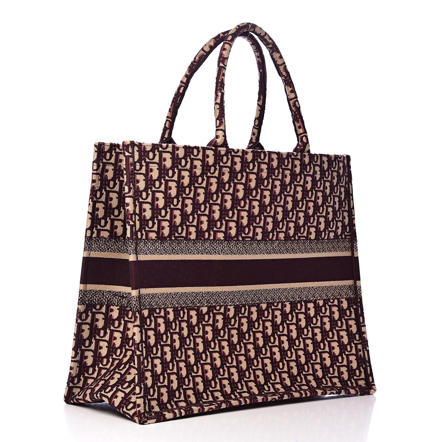 Oblique Large Book Tote Burgundy Multicolor