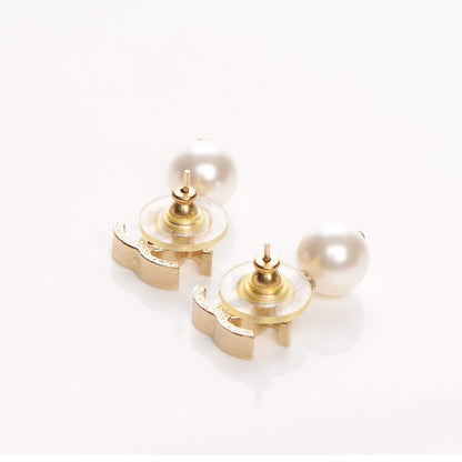 Chanel Pearl CC Drop Earrings Gold 3 of 4