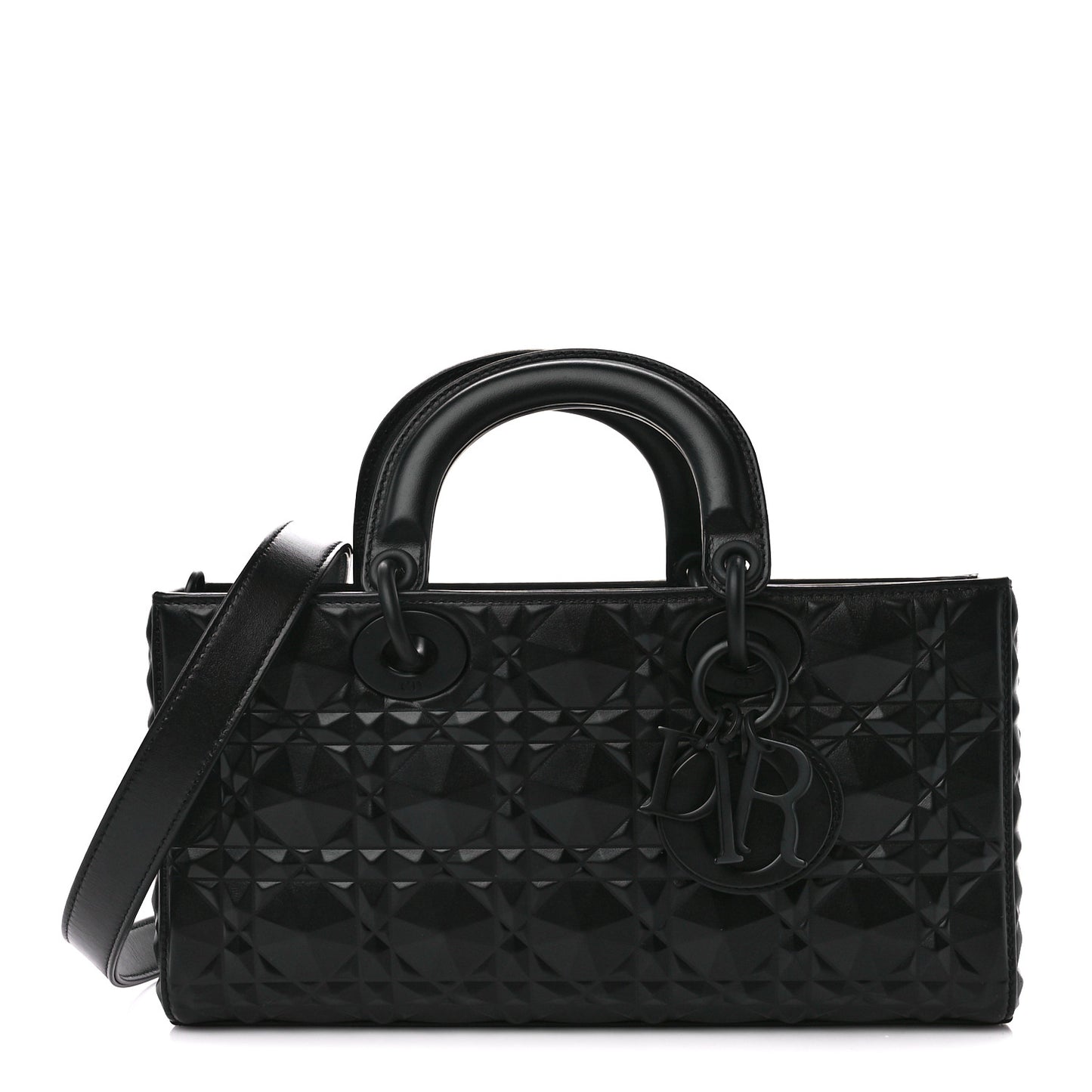 Calfskin Cannage Diamond Medium Lady D-Joy Black