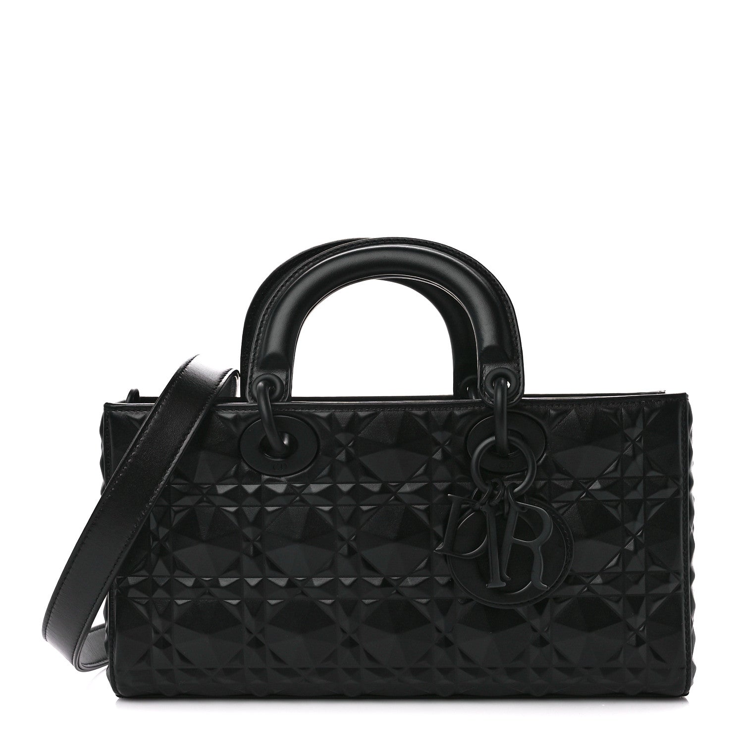 Christian Dior Calfskin Cannage Diamond Medium Lady D-Joy Black 1 of 11