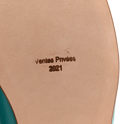 Chanel Lambskin Cap Toe CC Ballerina Flats 36.5 Turquoise 10 of 11