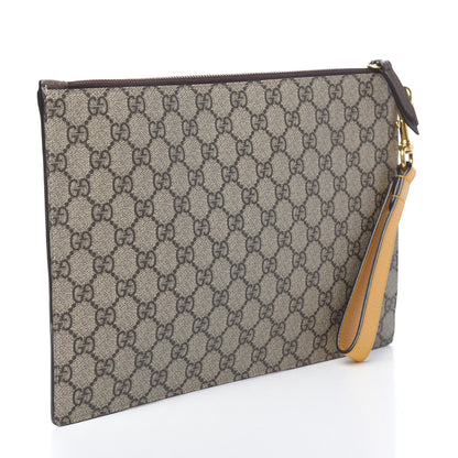 Gucci GG Supreme Monogram Neo Vintage Zip Wristlet Pouch Beige New Acero Crop 3 of 8