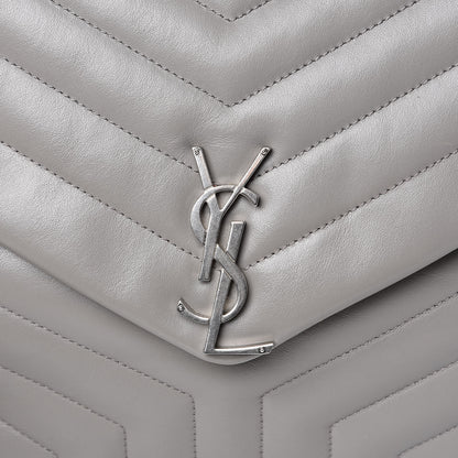 Saint Laurent Calfskin Y Quilted Monogram Large Loulou Chain Satchel Light Grey 13 of 13