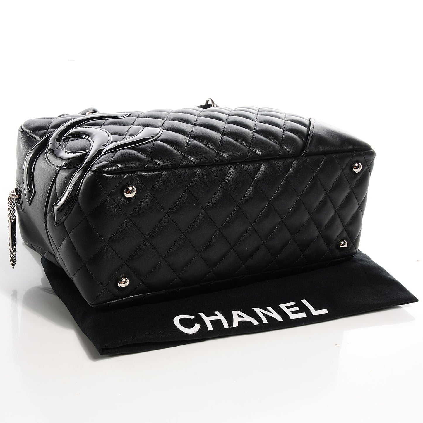 Calfskin Quilted Large Cambon Bowler Black