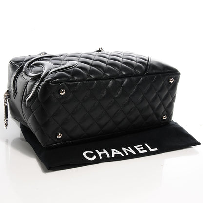 Chanel Calfskin Quilted Large Cambon Bowler Black 4 of 7