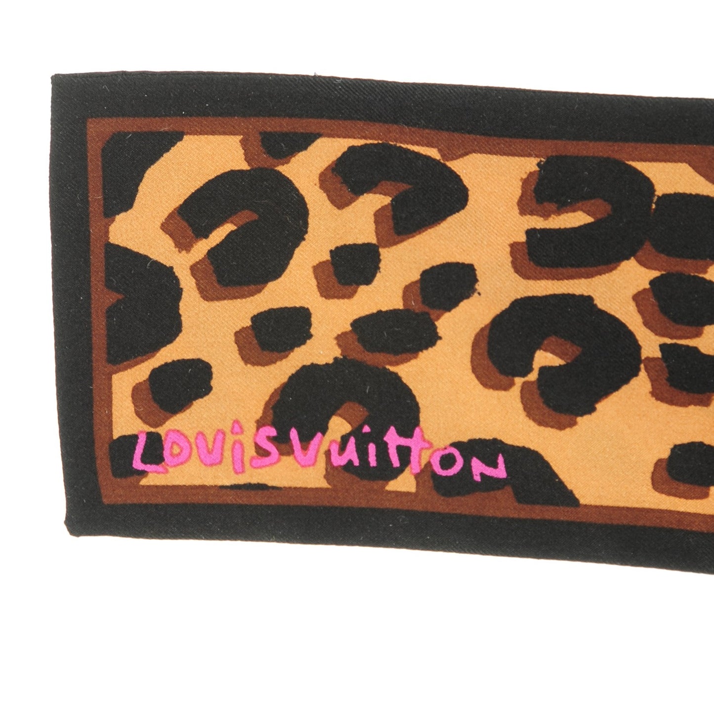 Silk Leopard Bandeau Scarf Marron