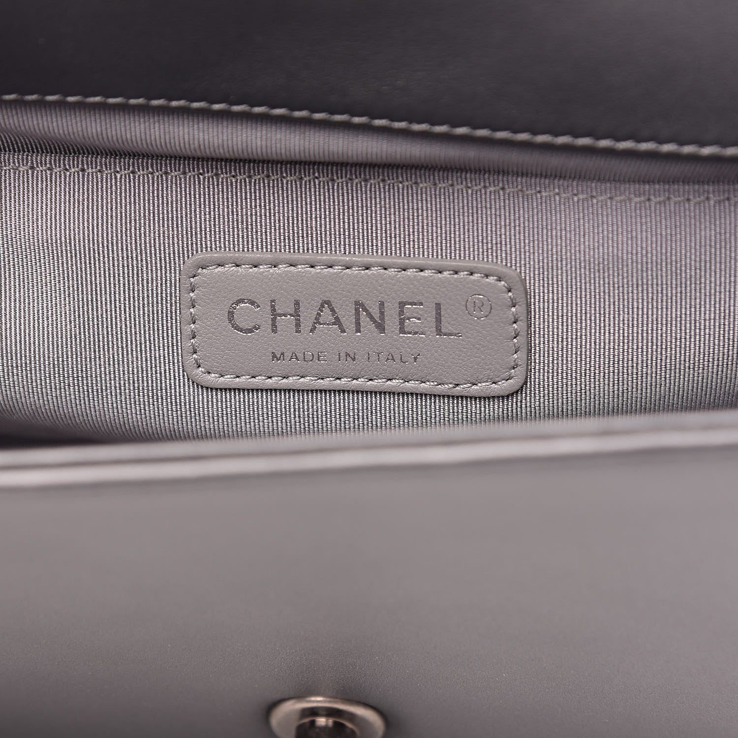 Chanel Metallic Calfskin Quilted Medium Boy Flap Dark Silver 6 of 14