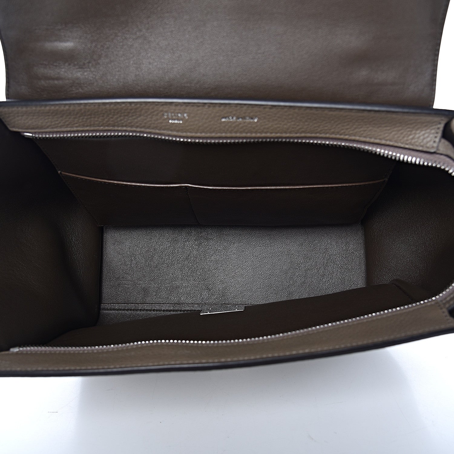 Celine Drummed Calfskin Suede Small Trapeze Souris 5 of 11