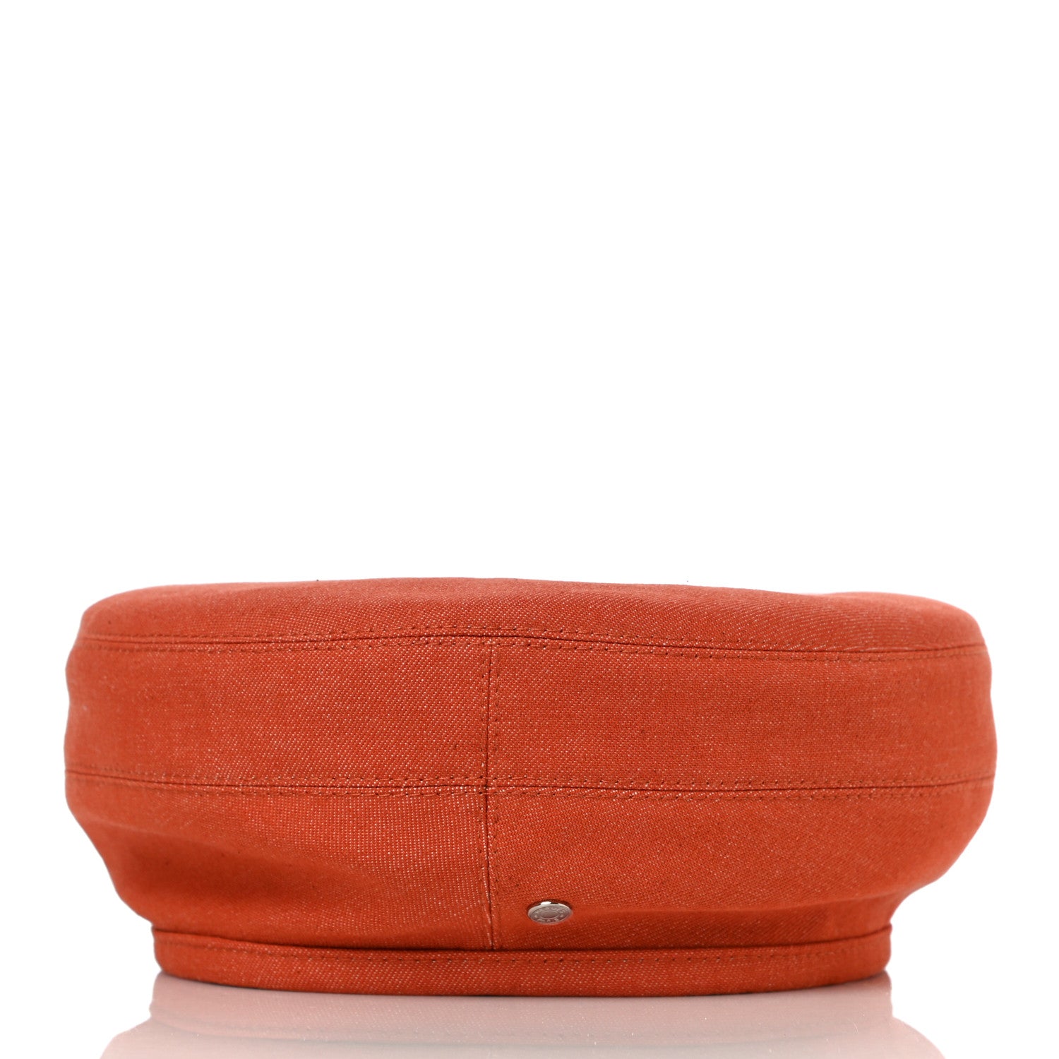 Hermes Denim Saint Honore Cliquetis Beret Hat 56 Orange Meranti 2 of 7