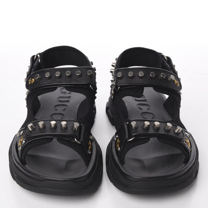 Gucci Nappa Mesh Studded Mens Aguru Sandals 11 Black 5 of 11