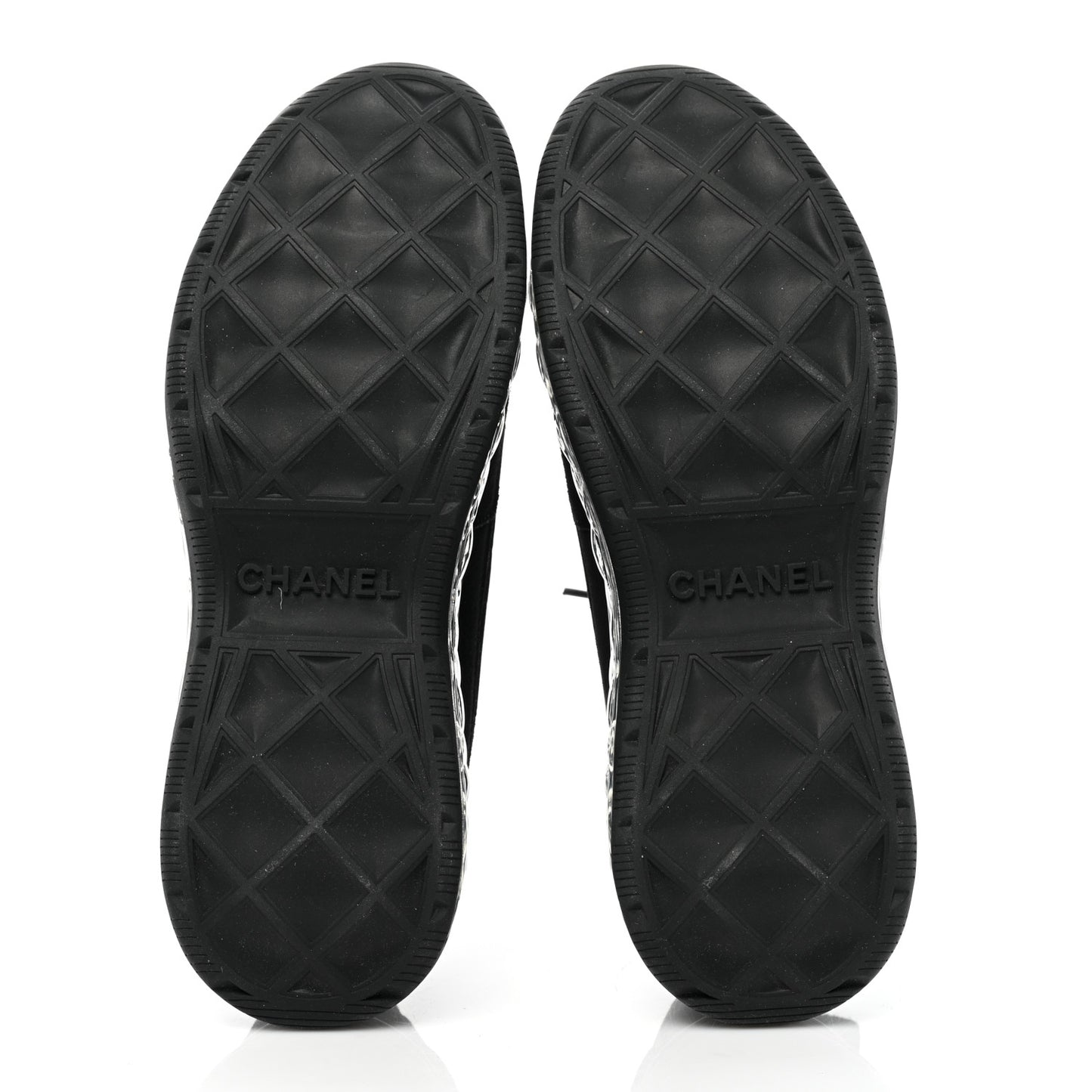 Suede Calfskin Velvet Grosgrain CC Sneakers 38.5 Black