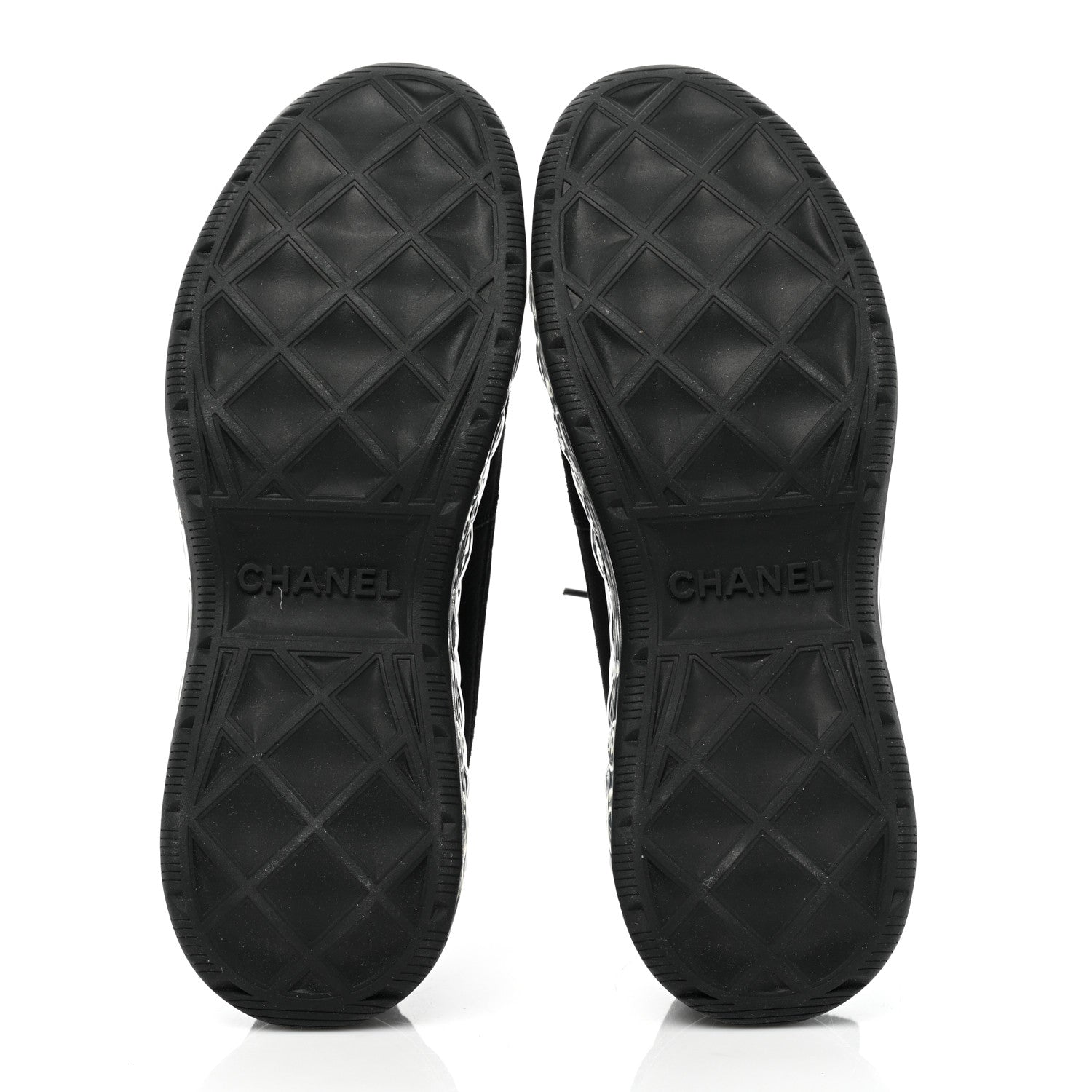Chanel Suede Calfskin Velvet Grosgrain CC Sneakers 38.5 Black 5 of 8