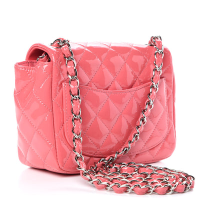 Chanel Patent Quilted Mini Square Flap Pink 3 of 9