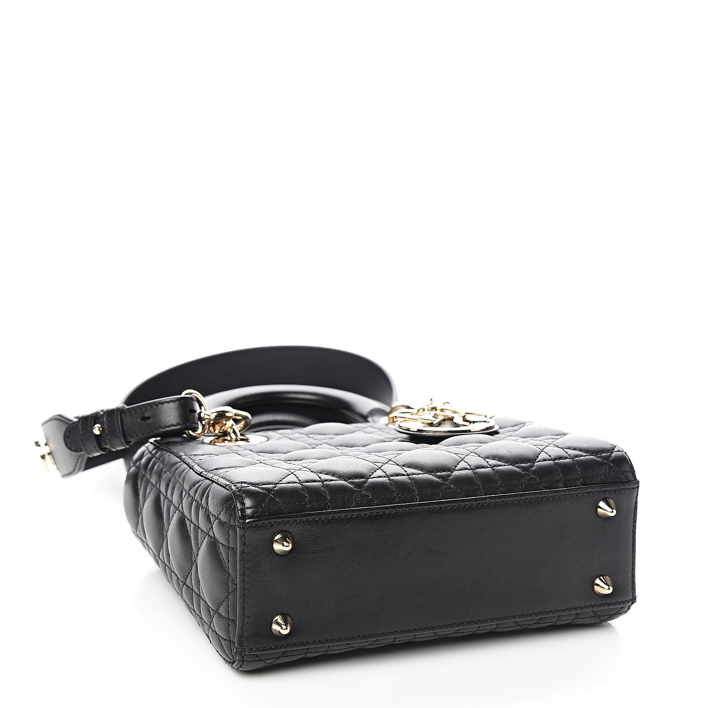 Lambskin Cannage Small Lucky Badges My Lady Dior Black