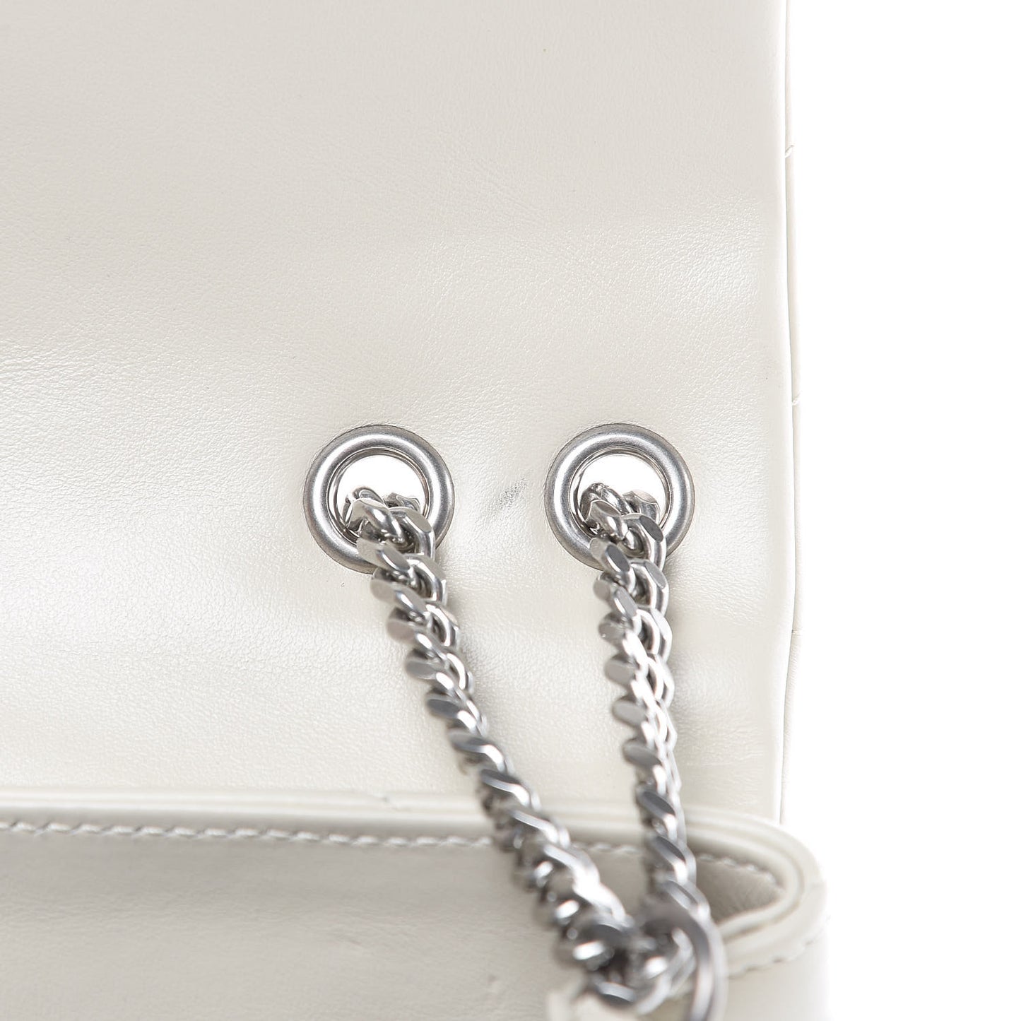 Calfskin Y Quilted Monogram Small Loulou Chain Satchel Ivory