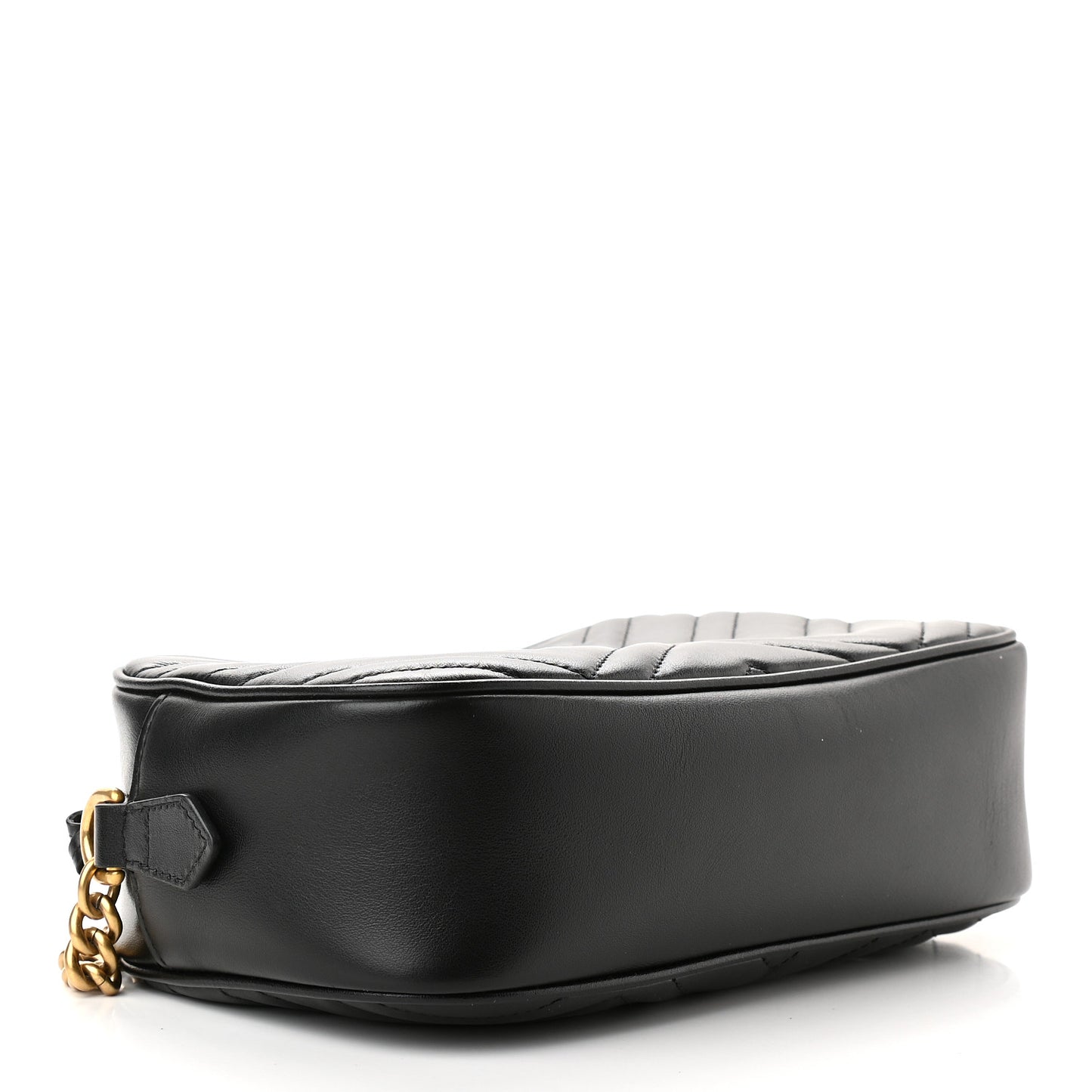 Calfskin Matelasse Small GG Marmont Chain Shoulder Bag Black