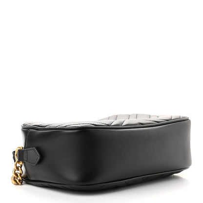 Gucci Calfskin Matelasse Small GG Marmont Chain Shoulder Bag Black 4 of 9