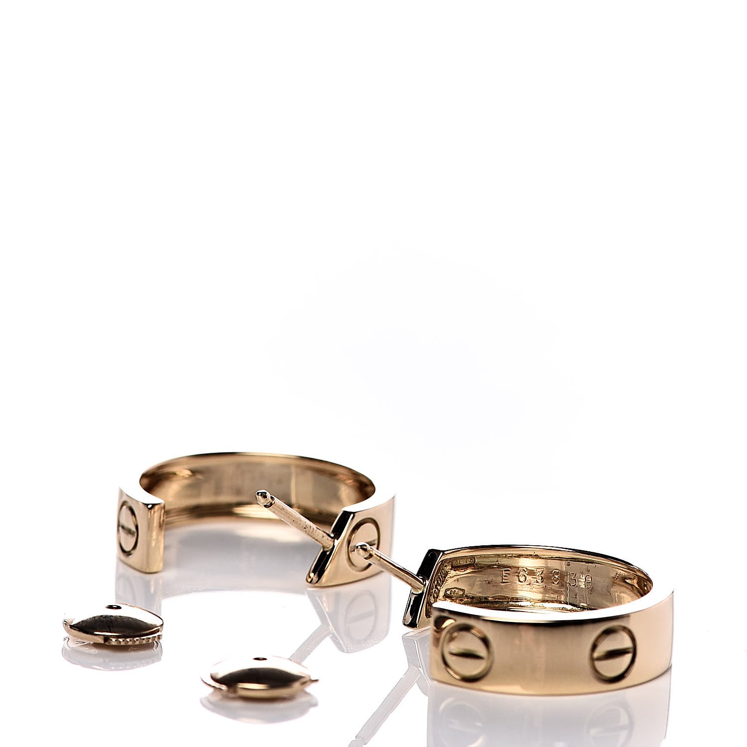 Cartier 18K Yellow Gold 5.5mm LOVE Hoop Earrings 3 of 5
