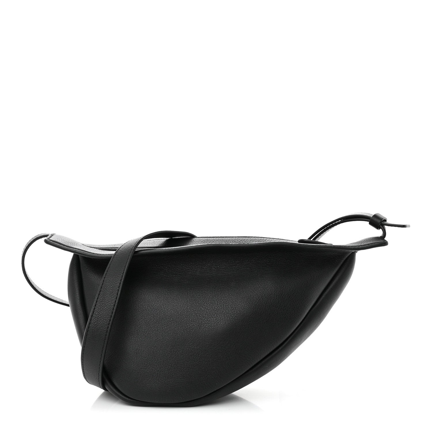 The Row Smooth Calfskin Small Slouchy Banana Bag Black 1 of 9