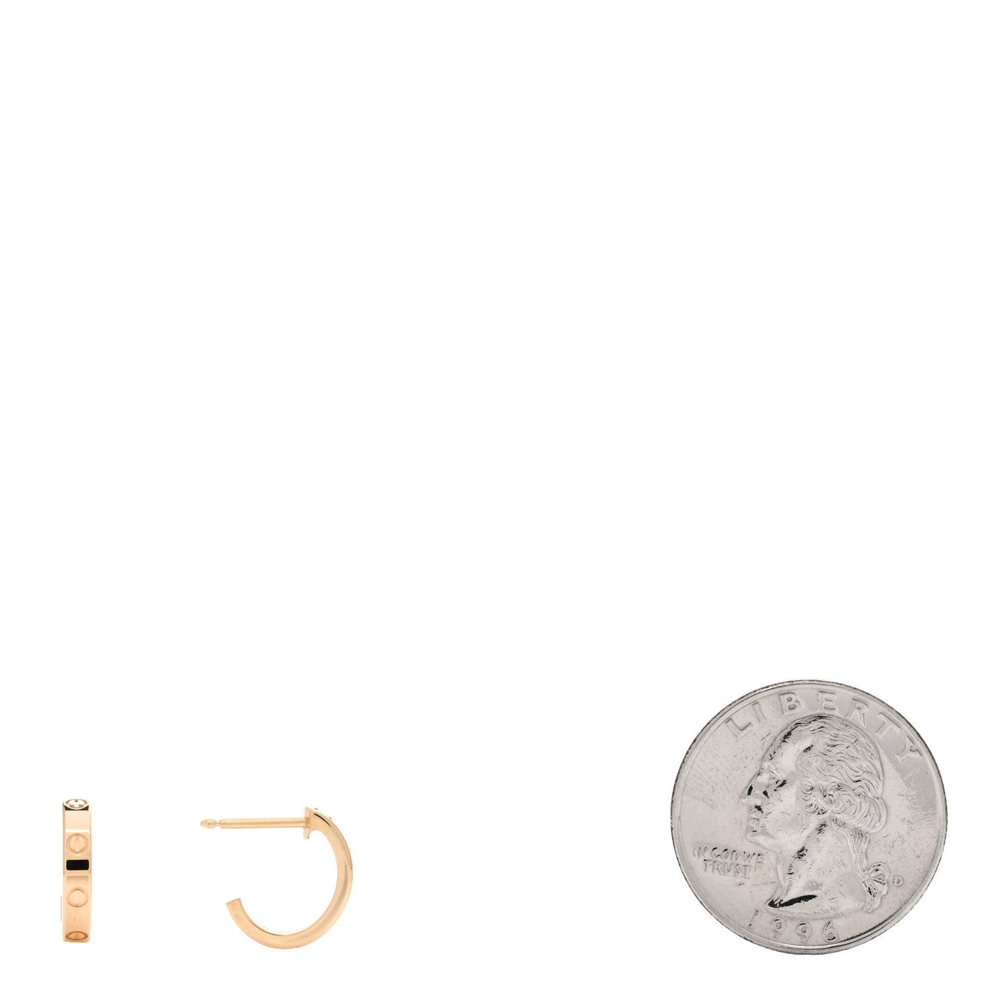 18K Yellow Gold Small LOVE Hoop Earrings