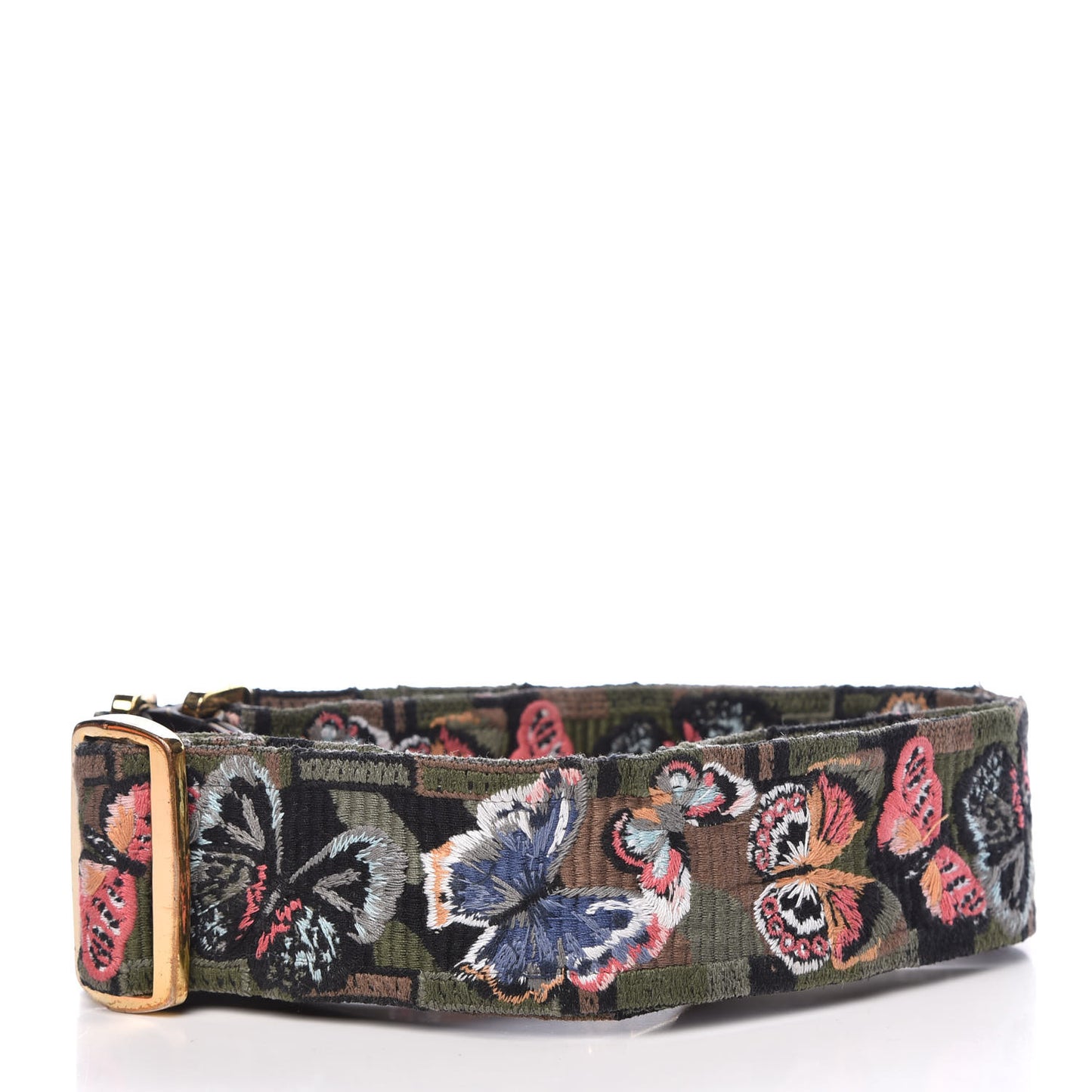 Canvas Camubutterfly Rockstud Guitar Strap Multicolor