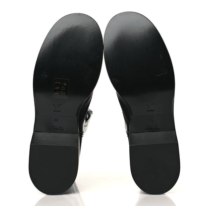 Louis Vuitton Calfskin Monogram Metropolis Flat Ranger Boots 40 Black 5 of 8
