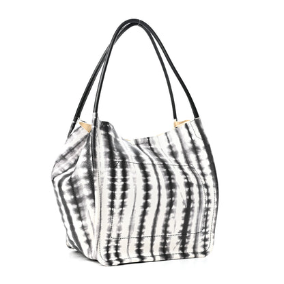 Proenza Schouler Grained Calfskin Large Tie Dye Tote Black White 3 of 10