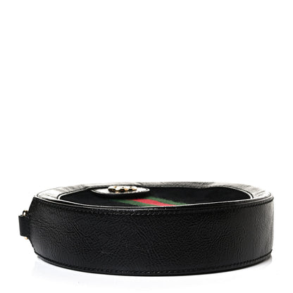 Gucci Suede Patent Web Mini Ophidia Round Shoulder Bag Black 4 of 12