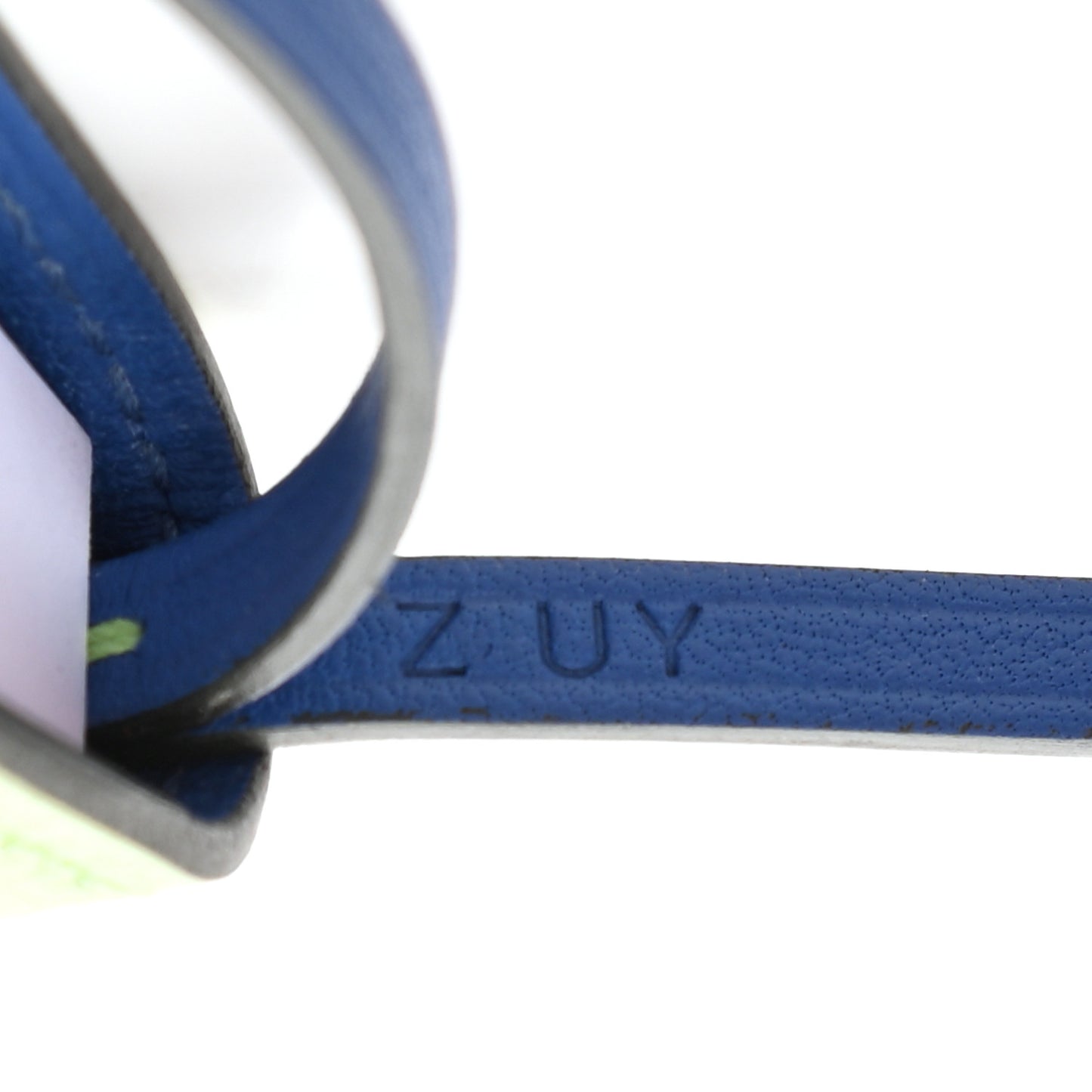 Evercolor Swift Verso Ulysse Nano Bag Charm Vert Criquet Bleu France