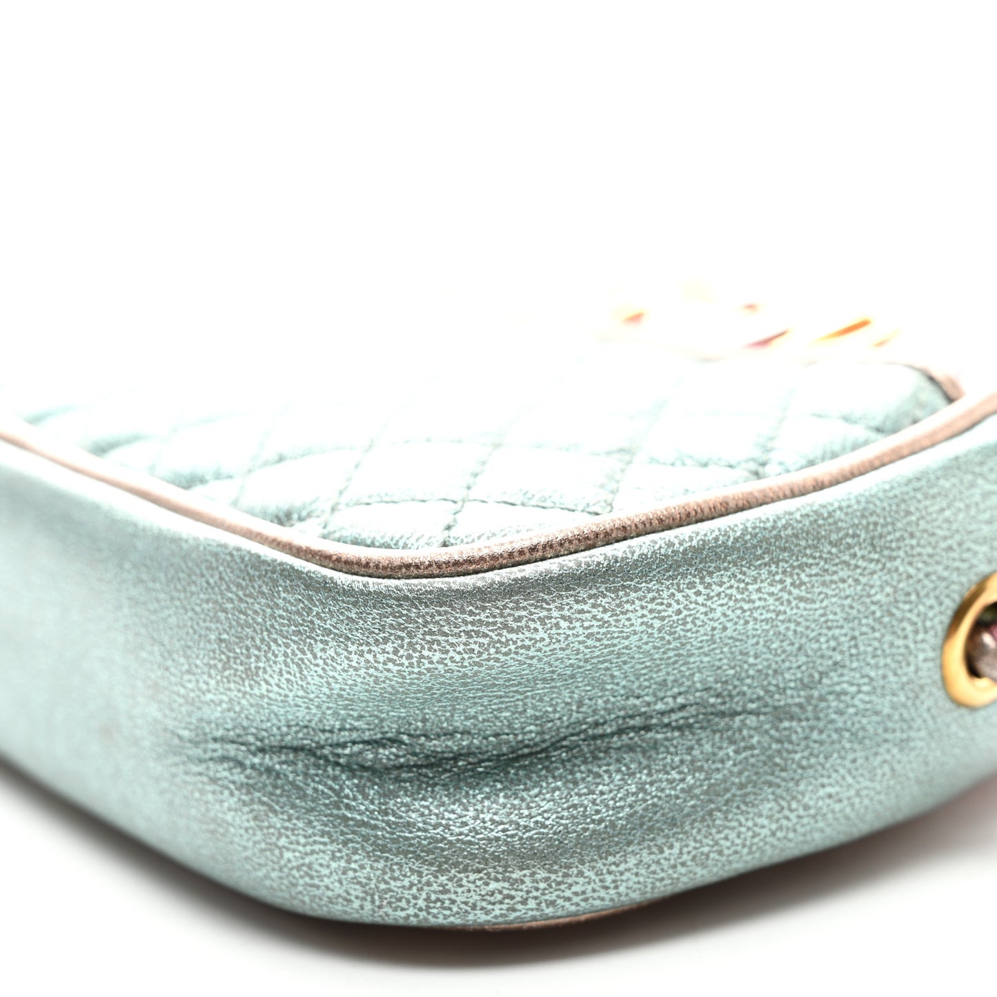 Laminated Nappa Trapuntata Mini Zumi Dome Shoulder Bag Rosa Lago Rame
