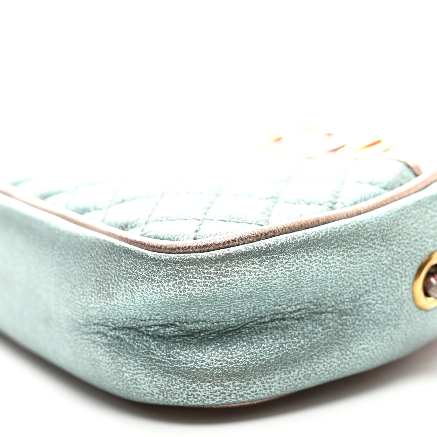 Gucci Laminated Nappa Trapuntata Mini Zumi Dome Shoulder Bag Rosa Lago Rame 10 of 10