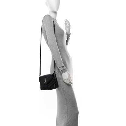 Saint Laurent Calfskin Y Quilted Monogram Toy Loulou Crossbody Bag Black 2 of 11